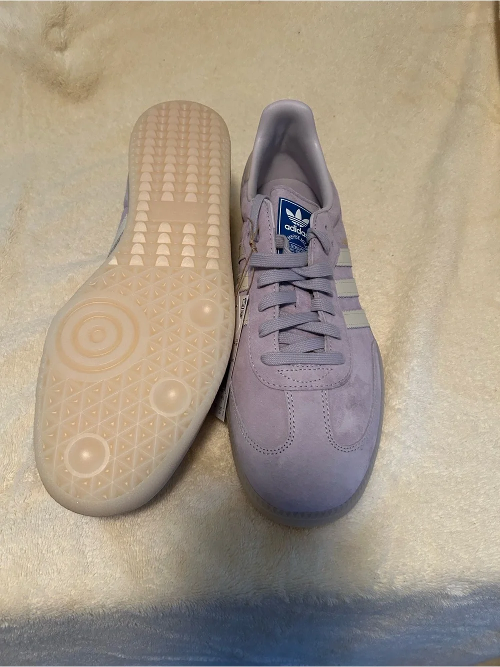 Adidas Samba OG Silver Dawn Lavender Suede Sneakers –New With Tags size Mens -14